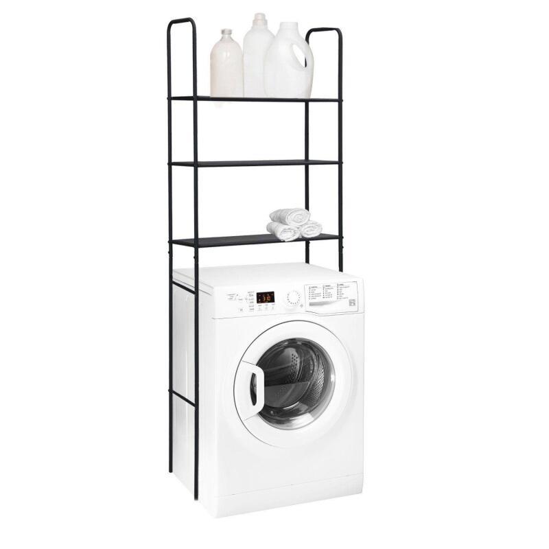 Meuble wc pont de rangement étagère wc en métal noir KALI