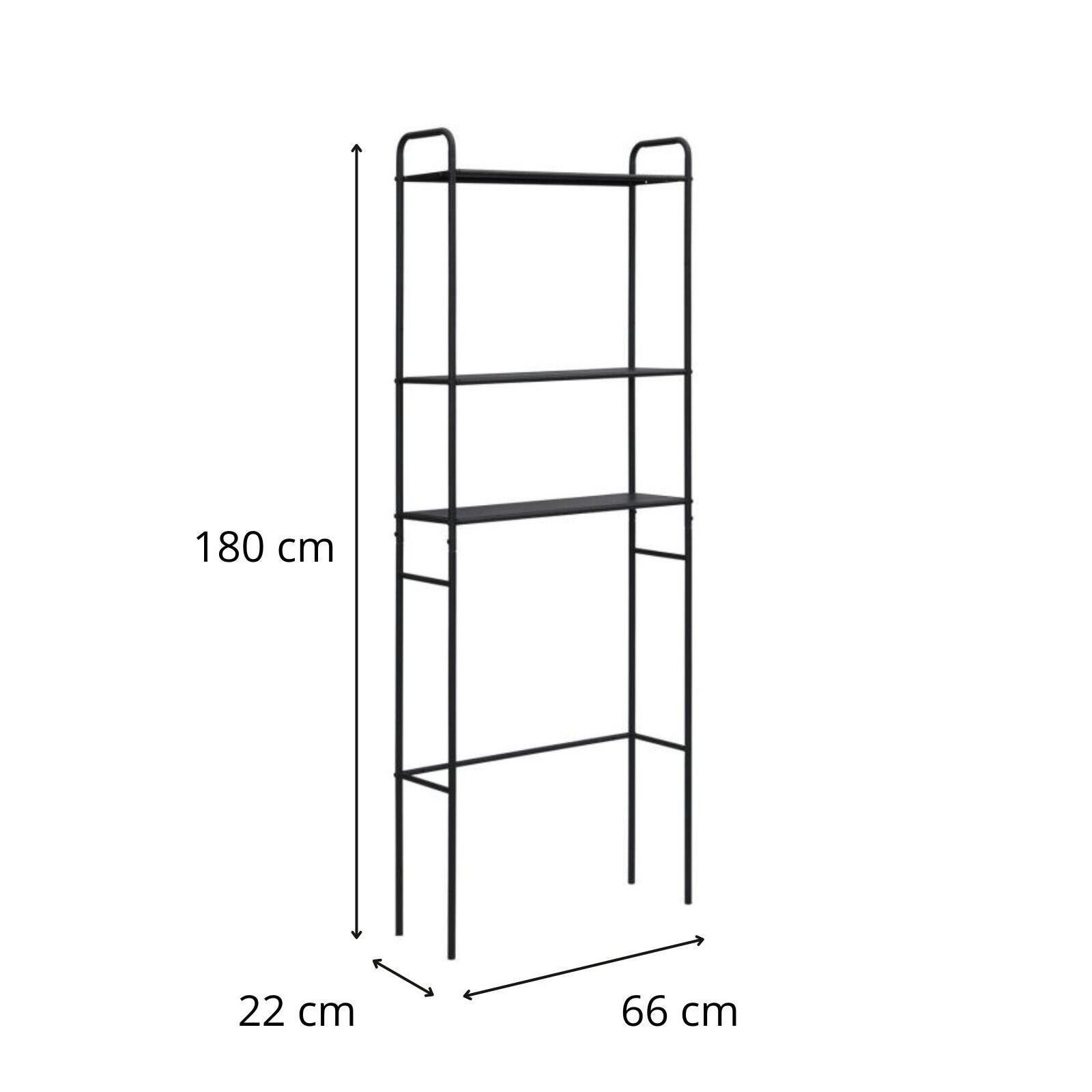 Meuble wc pont de rangement étagère wc en métal noir KALI