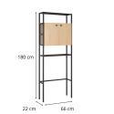 Meuble wc pont de rangement étagère wc bois et métal JAMY