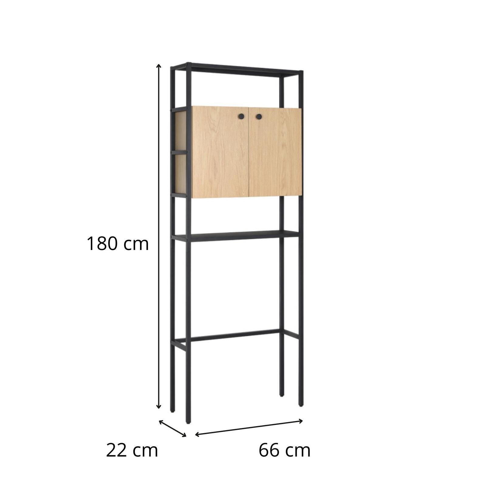 Meuble wc pont de rangement étagère wc bois et métal JAMY