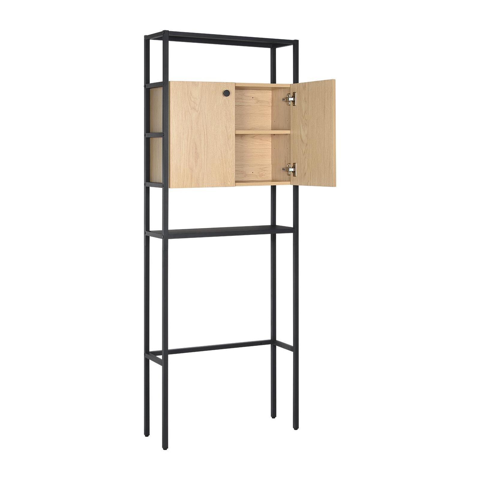 Meuble wc pont de rangement étagère wc bois et métal JAMY