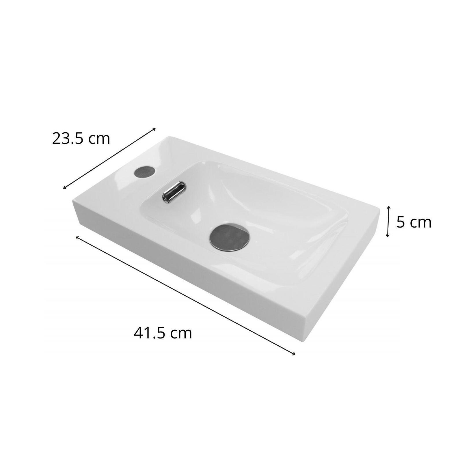 Vasque intégrée rectangulaire en résine