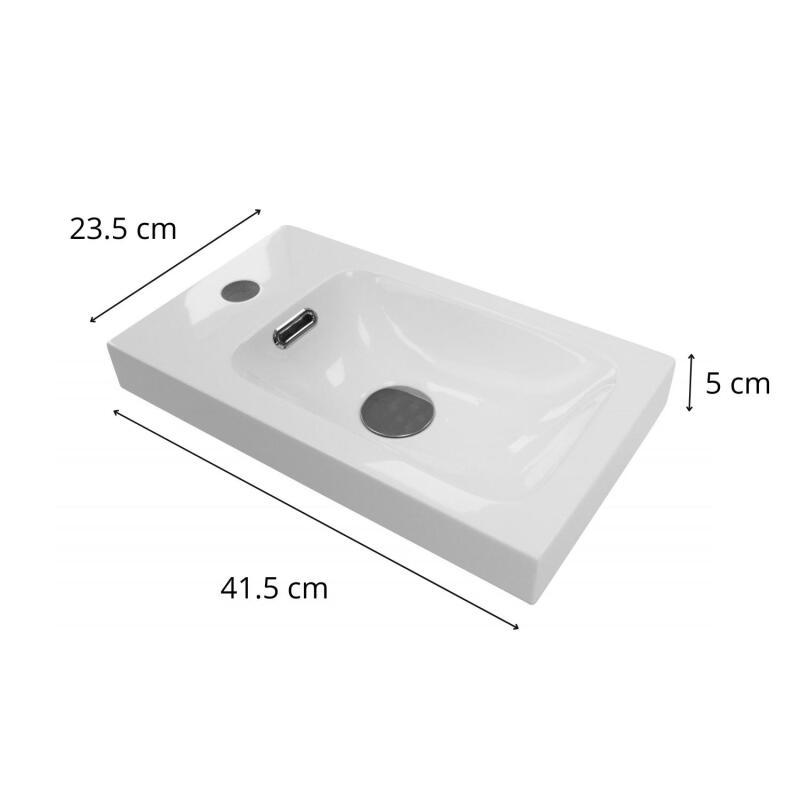 Vasque intégrée rectangulaire en résine