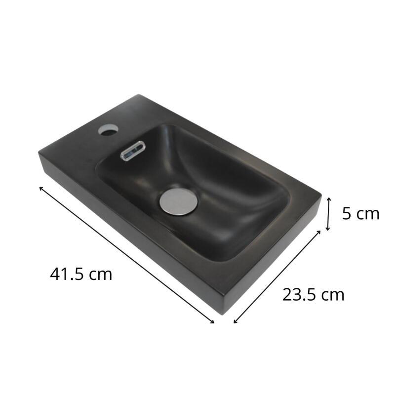 Vasque intégrée rectangulaire en résine