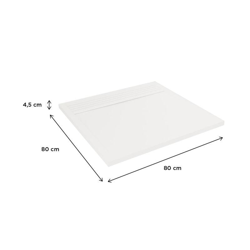 Receveur de douche 100x80 cm en béton blanc