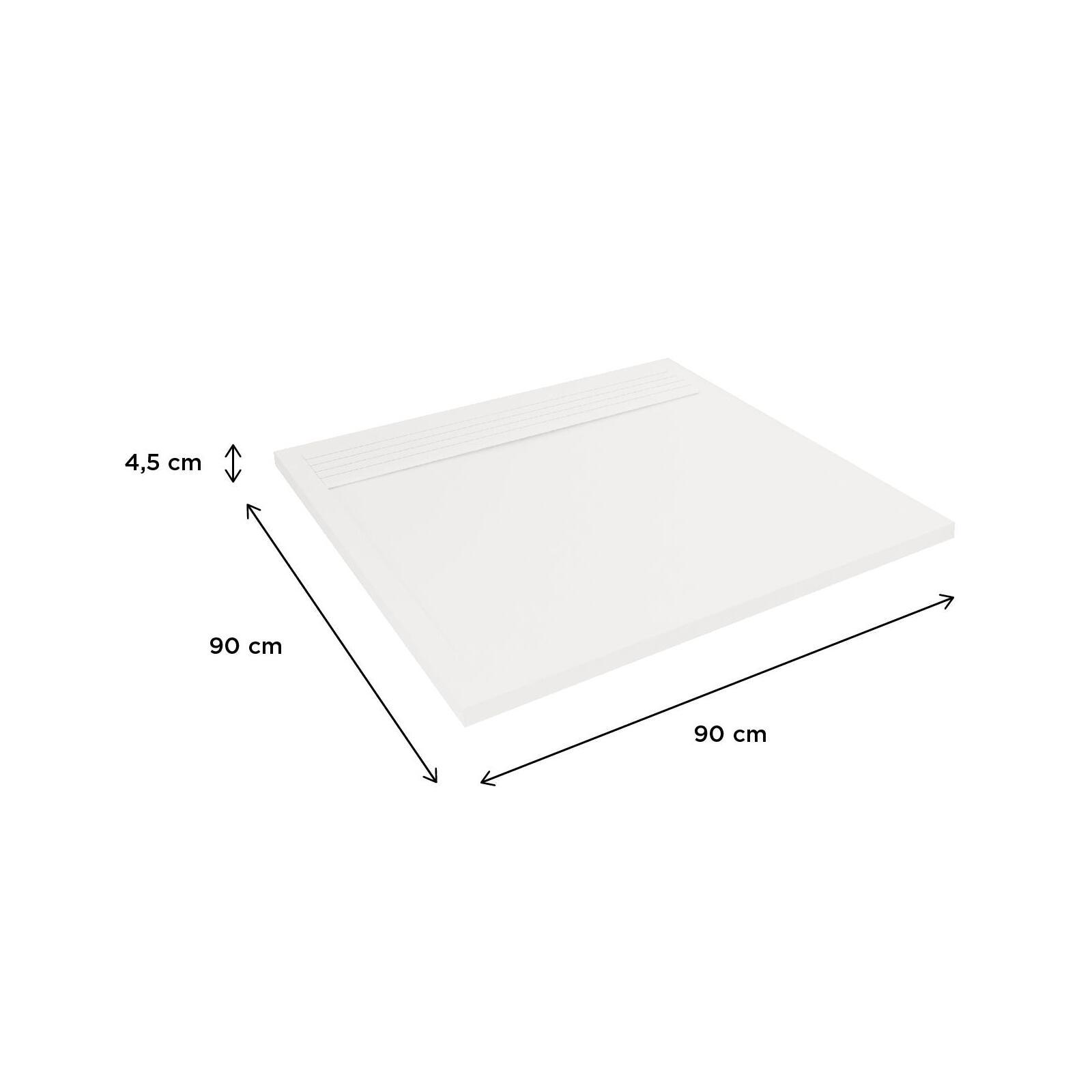 Receveur de douche 100x80 cm en béton blanc