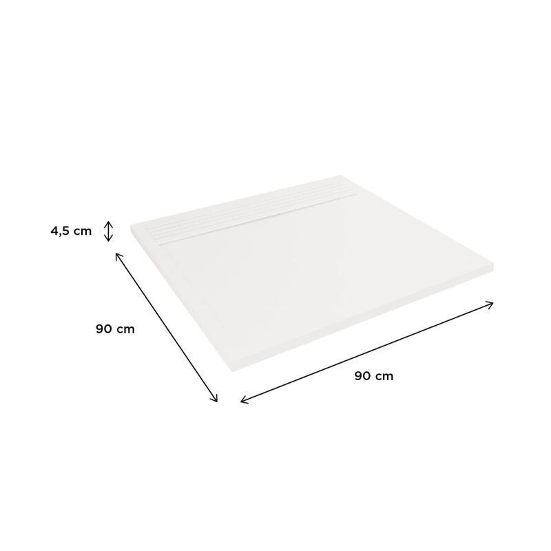 Receveur de douche 100x80 cm en béton blanc