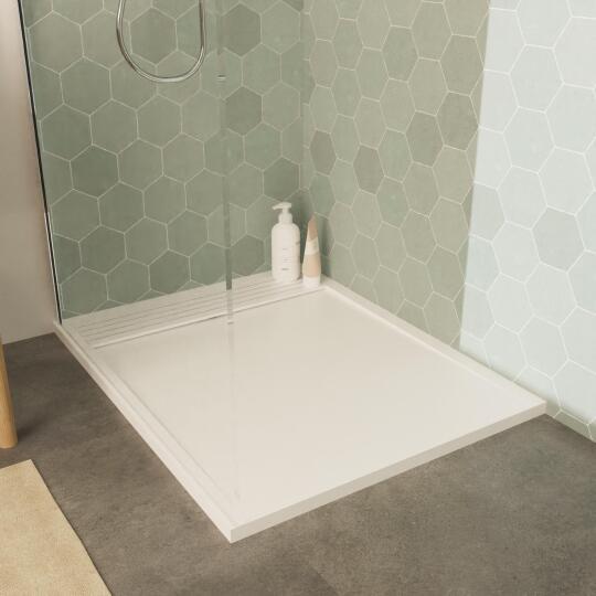 Receveur de douche 100x80 cm en béton blanc