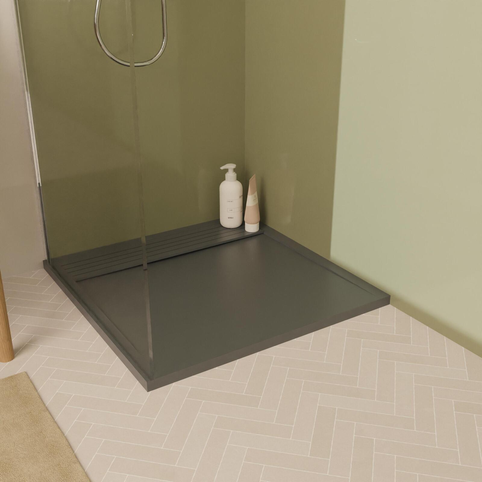 Receveur de douche 100x80 cm en béton blanc