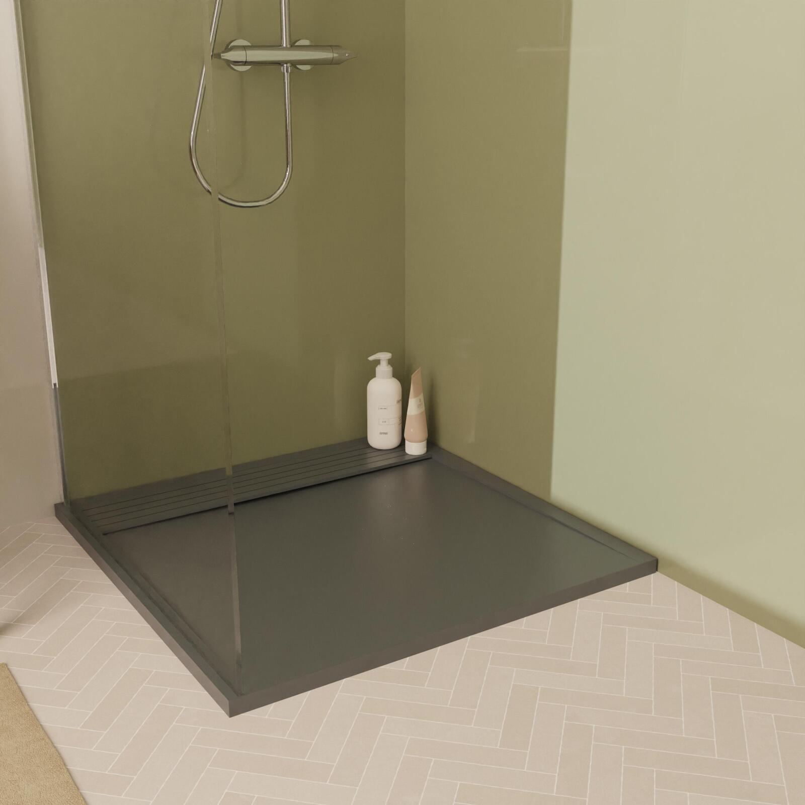 Receveur de douche 100x80 cm en béton blanc