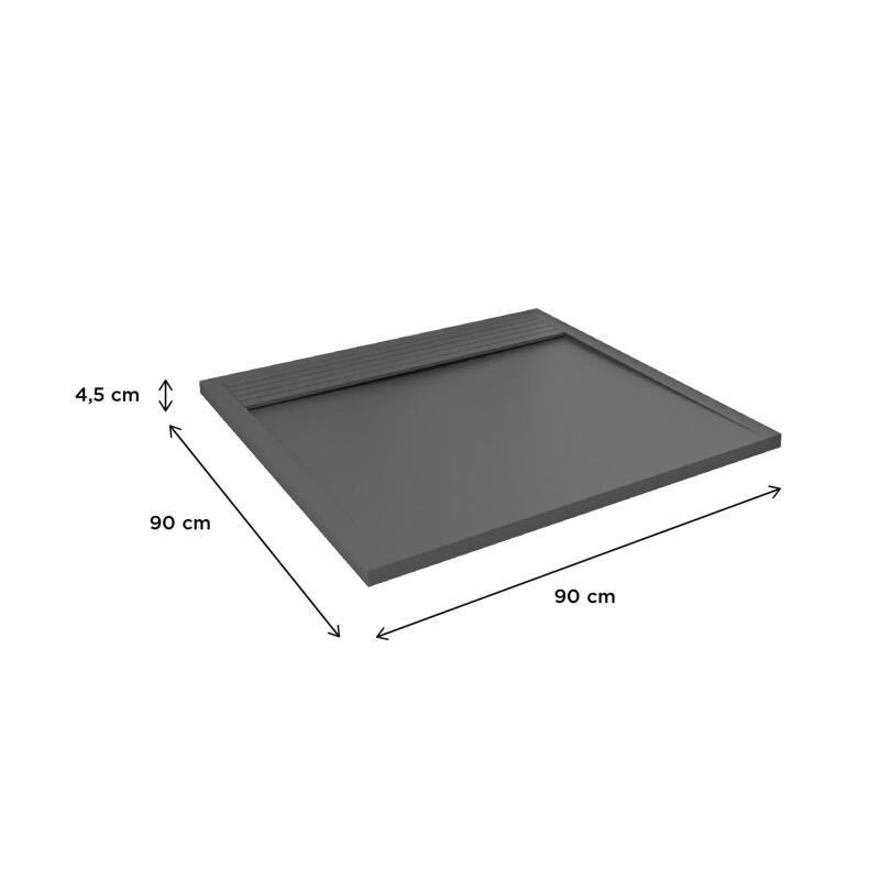 Receveur de douche 100x80 cm en béton blanc