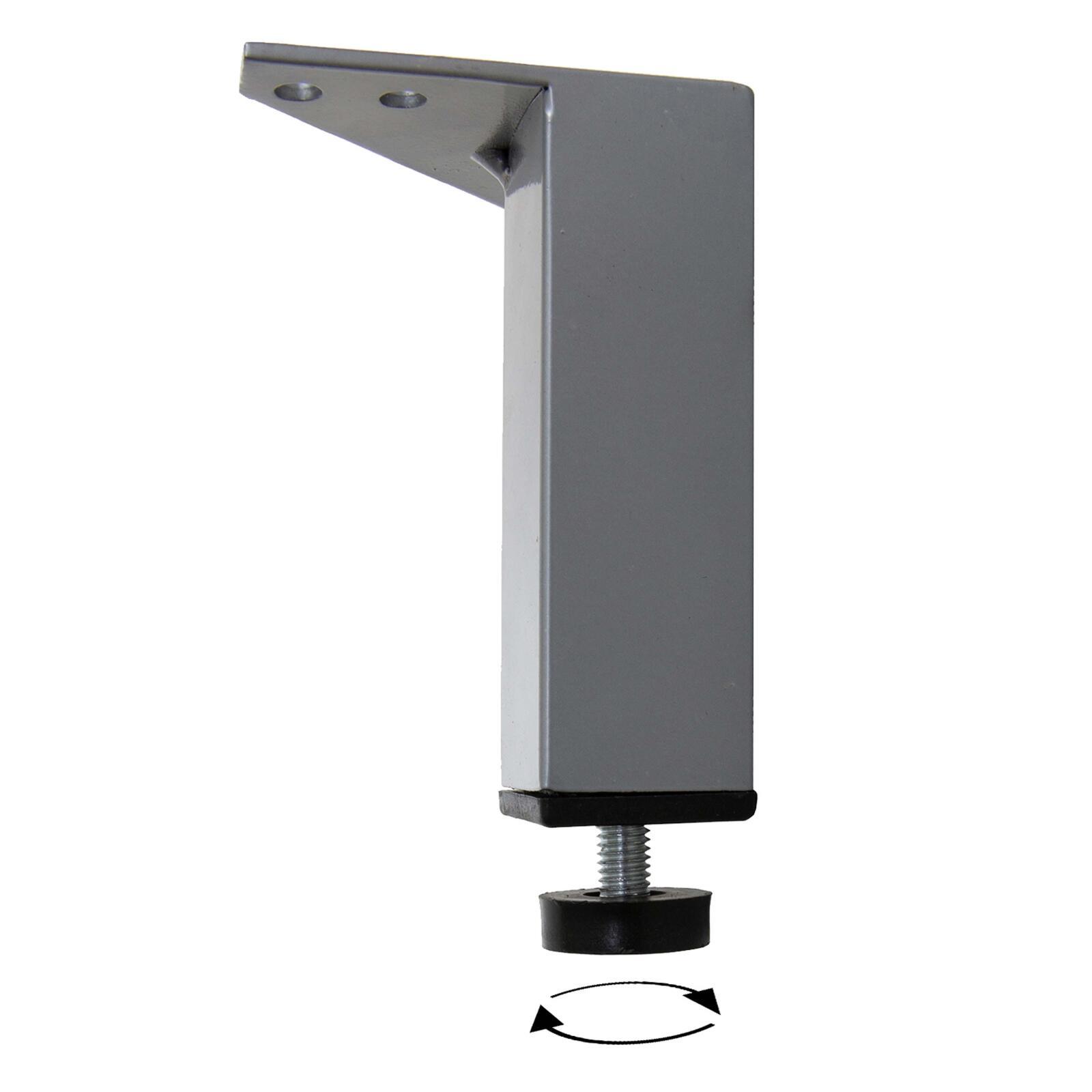 Pieds réglables WILL - Jeu de 2 pieds réglables pour Meuble de Salle de Bain - Noir Mat