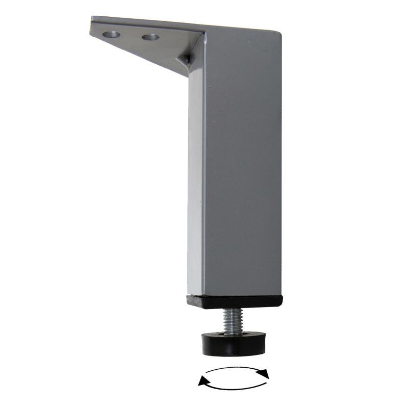 Pieds réglables WILL - Jeu de 2 pieds réglables pour Meuble de Salle de Bain - Noir Mat