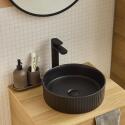 Robinet de salle de bain mitigeur bec haut noir H25,3cm