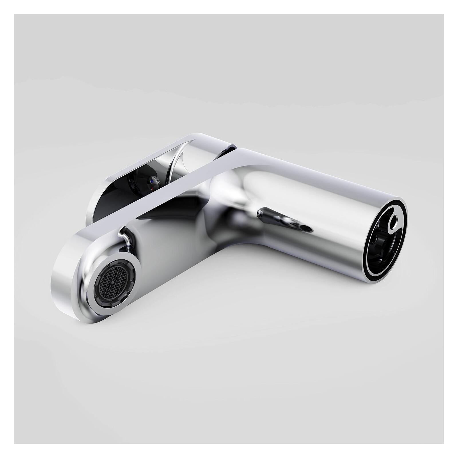 Robinet de salle de bain mitigeur bec bas noir H12,3cm