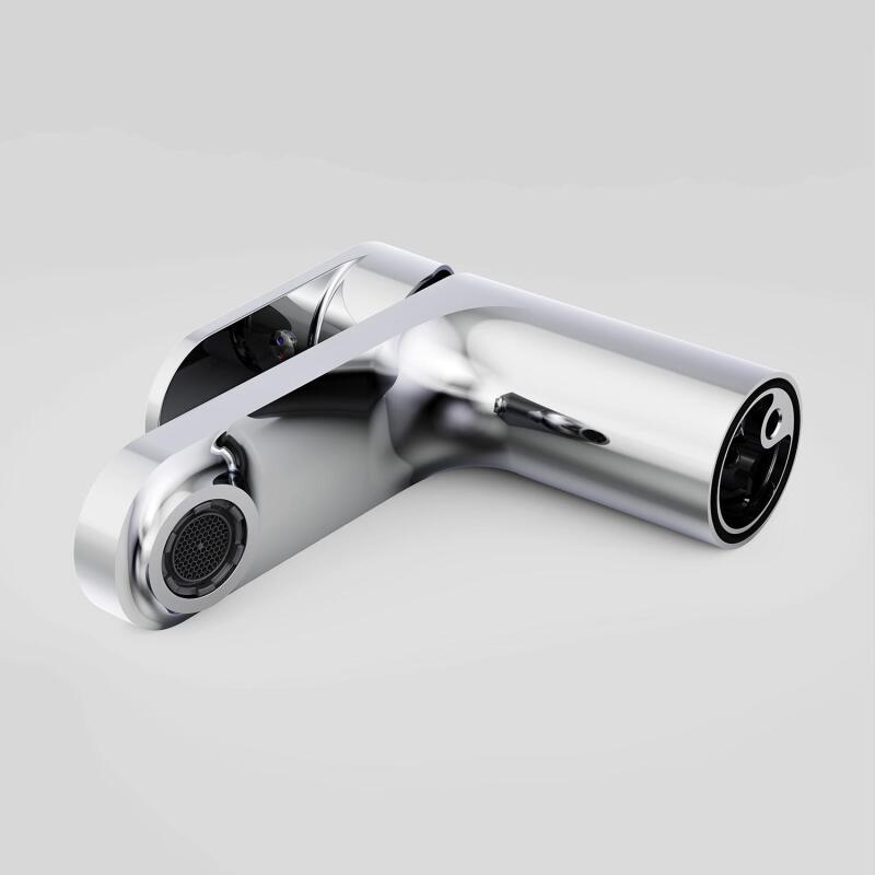 Robinet de salle de bain mitigeur bec bas noir H12,3cm