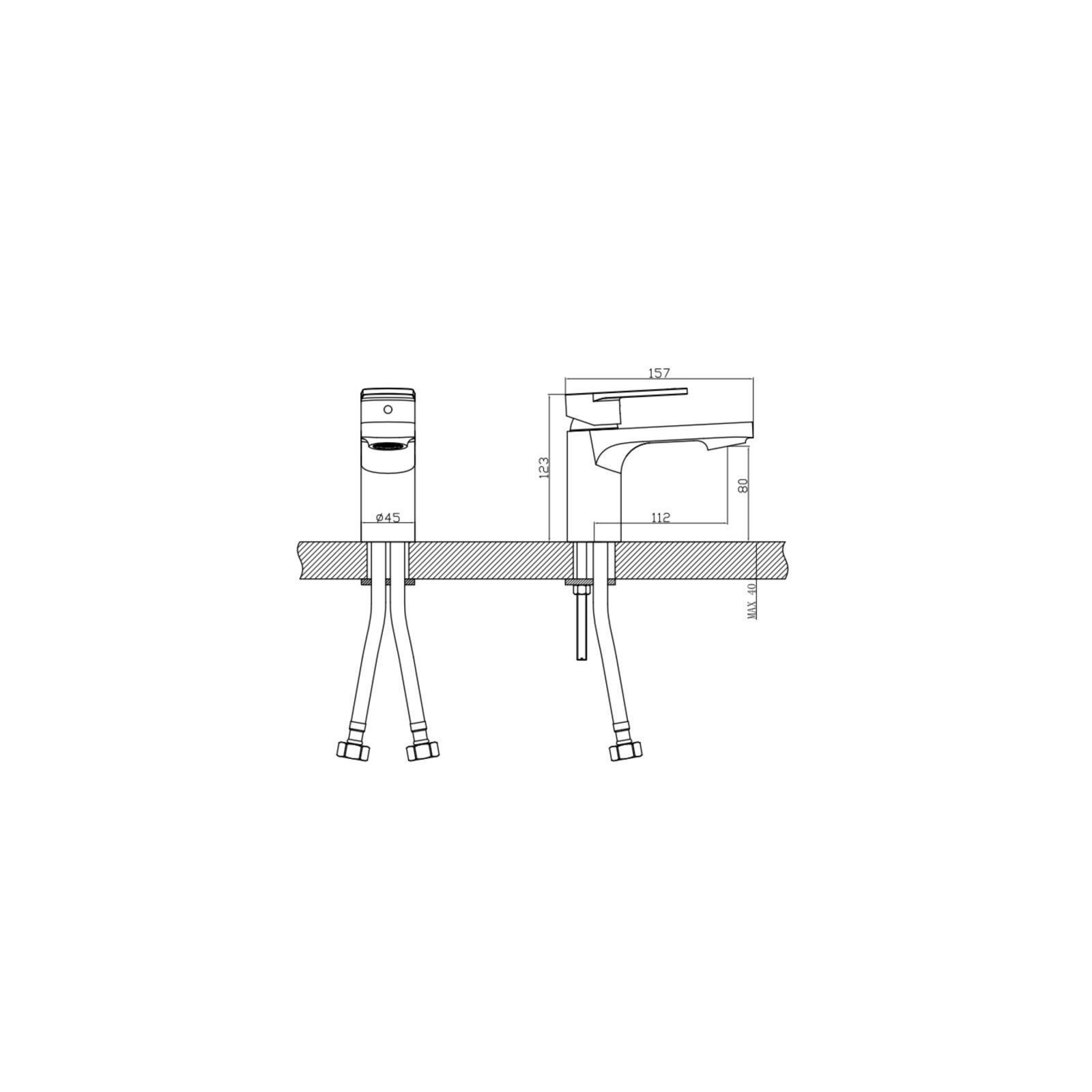 Robinet de salle de bain mitigeur bec bas noir H12,3cm