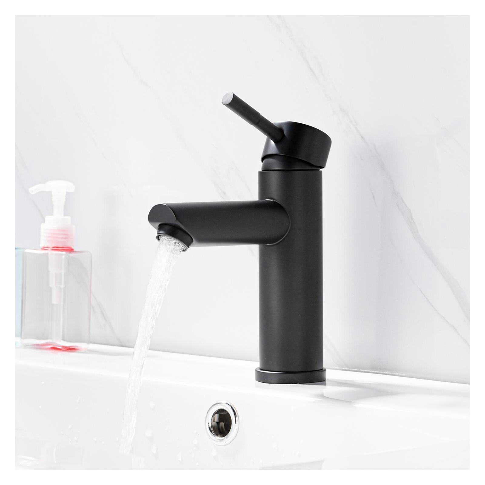 Robinet de salle de bain mitigeur bec bas chromé H17cm