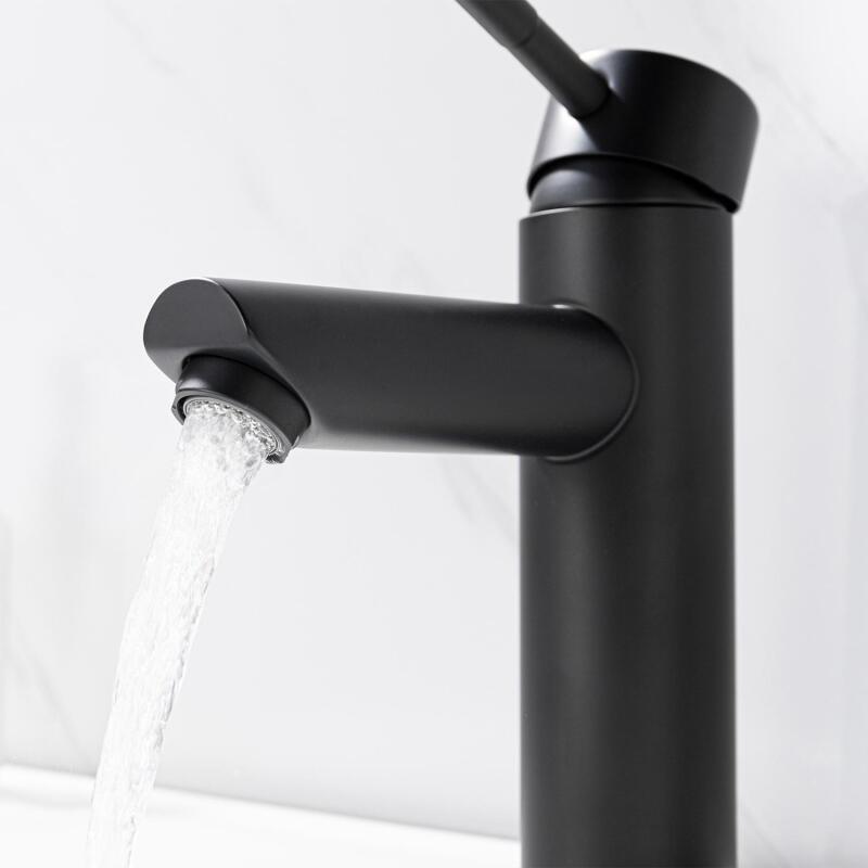 Robinet de salle de bain mitigeur bec bas chromé H17cm