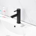 Robinet de salle de bain mitigeur bec bas chromé H17cm