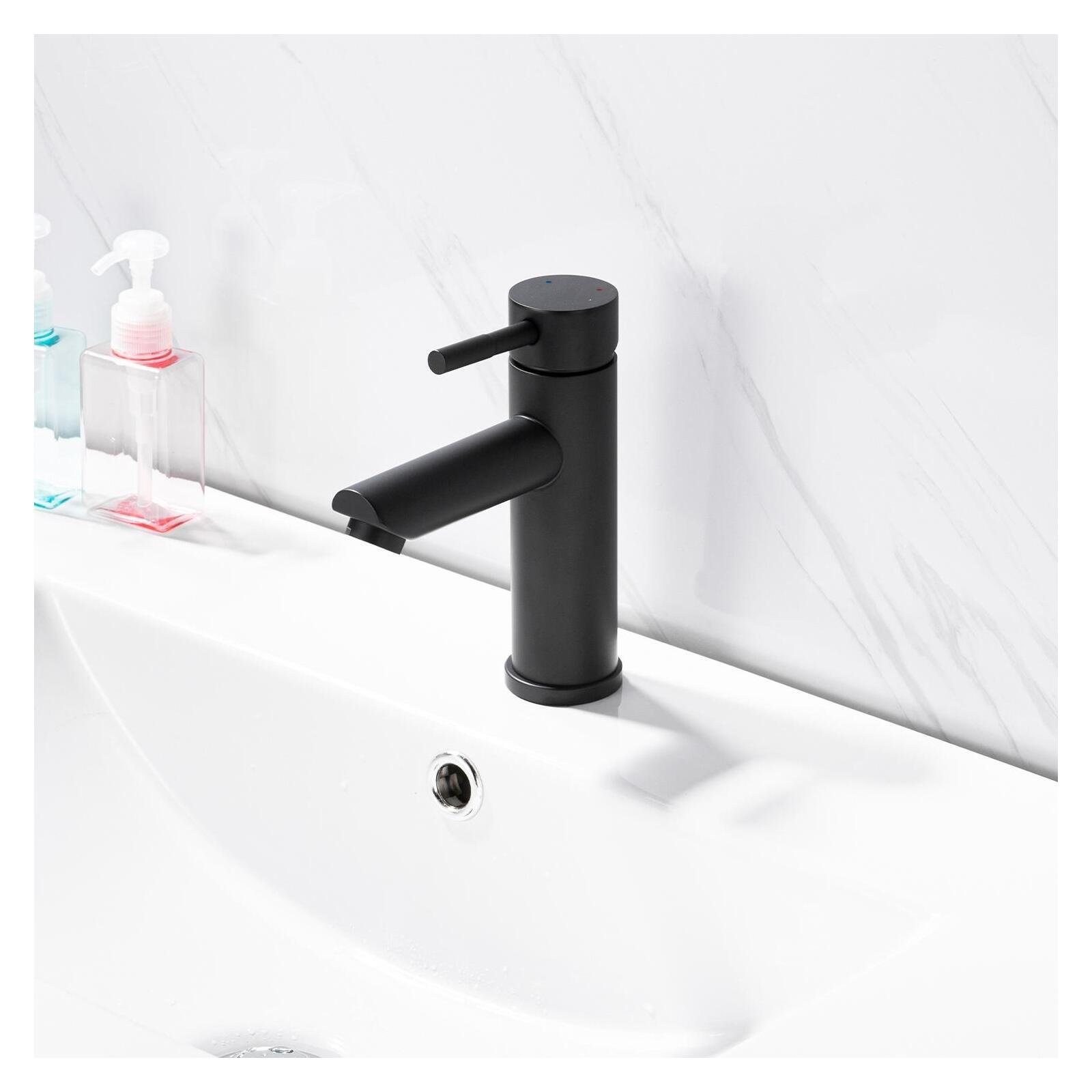 Robinet de salle de bain mitigeur bec bas chromé H17cm