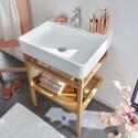 Robinet de salle de bain mitigeur bec bas chromé H17cm