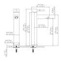 Robinet de salle de bain mitigeur bec haut noir H29.7cm