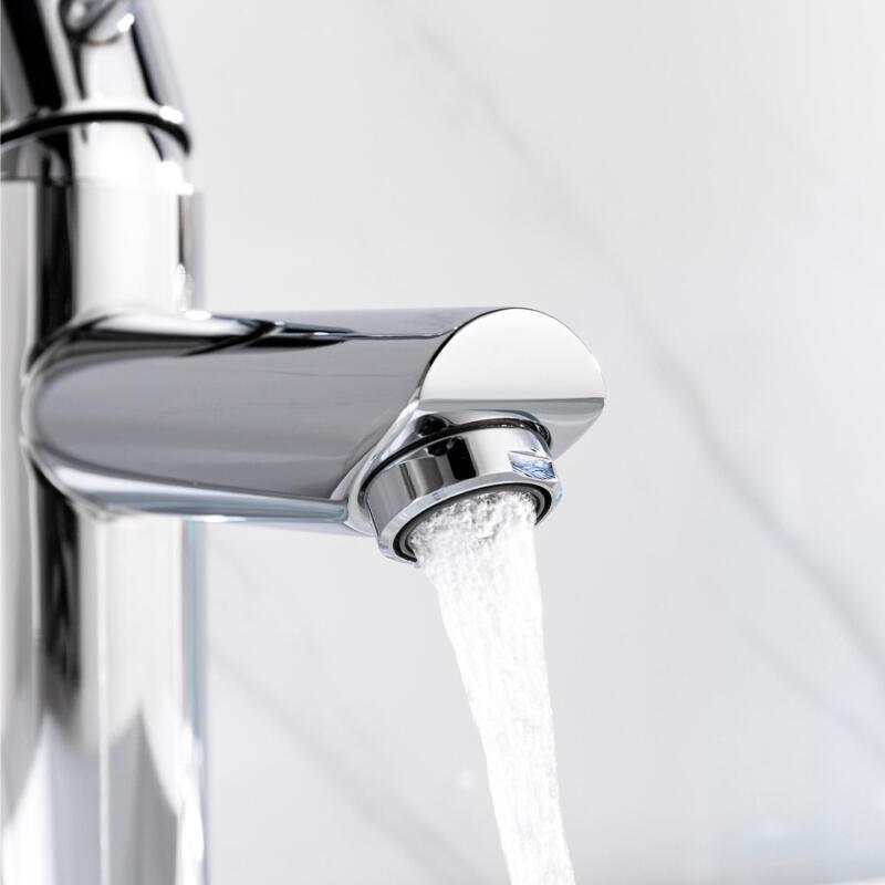 Robinet de salle de bain mitigeur bec haut noir H29.7cm