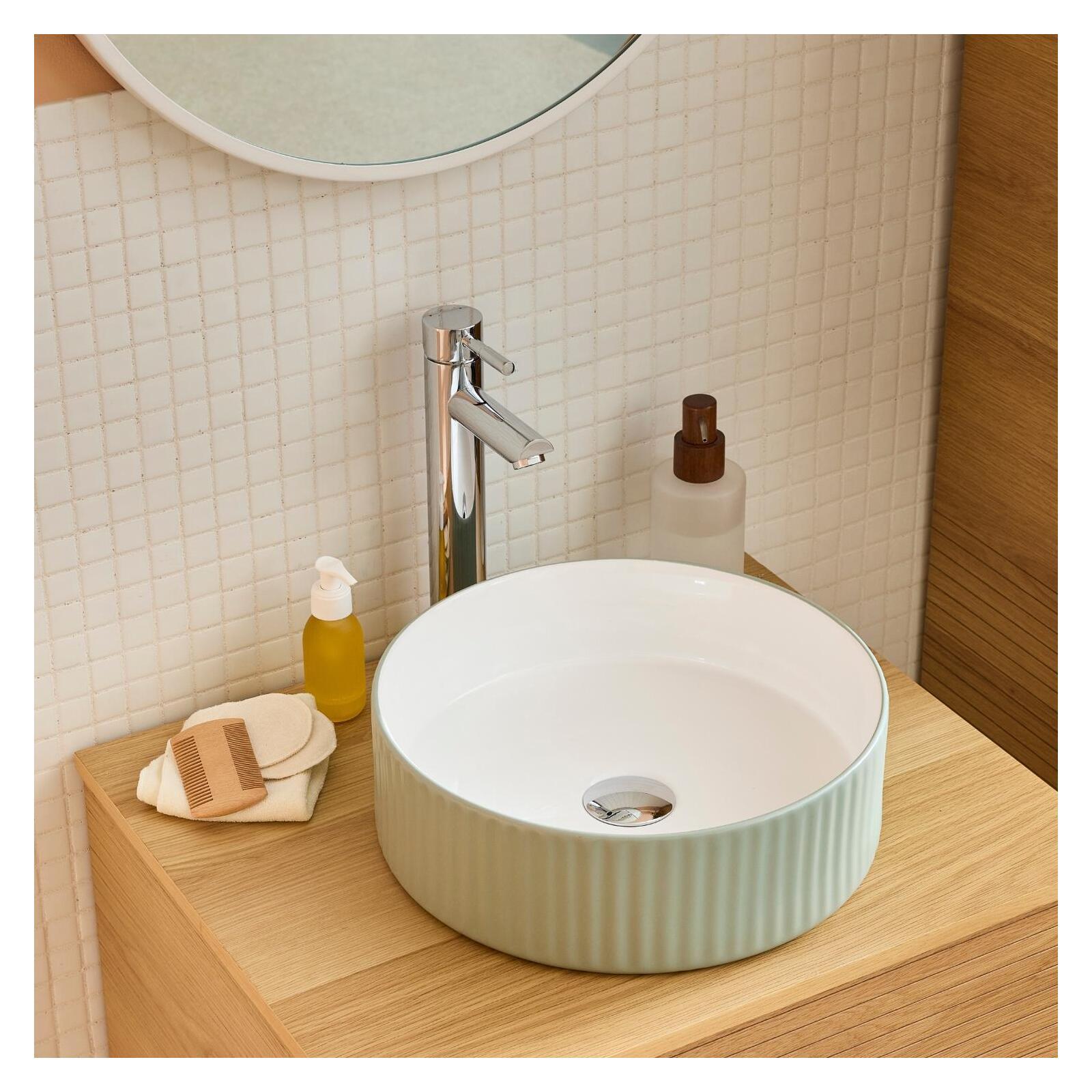 Robinet de salle de bain mitigeur bec haut noir H29.7cm