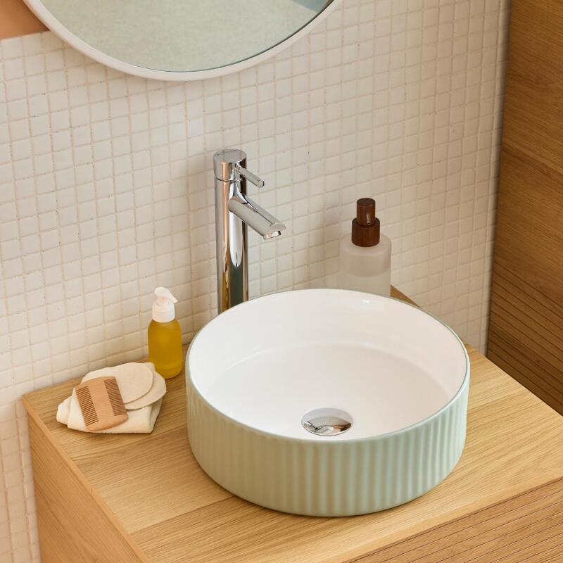 Robinet de salle de bain mitigeur bec haut noir H29.7cm