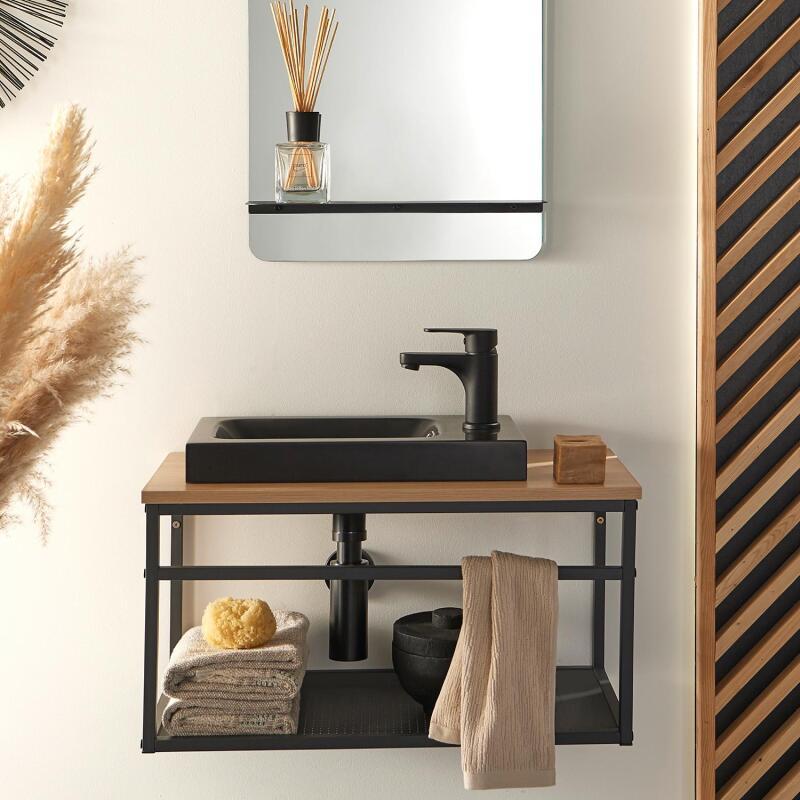 Siphon rond noir découpable D32mm