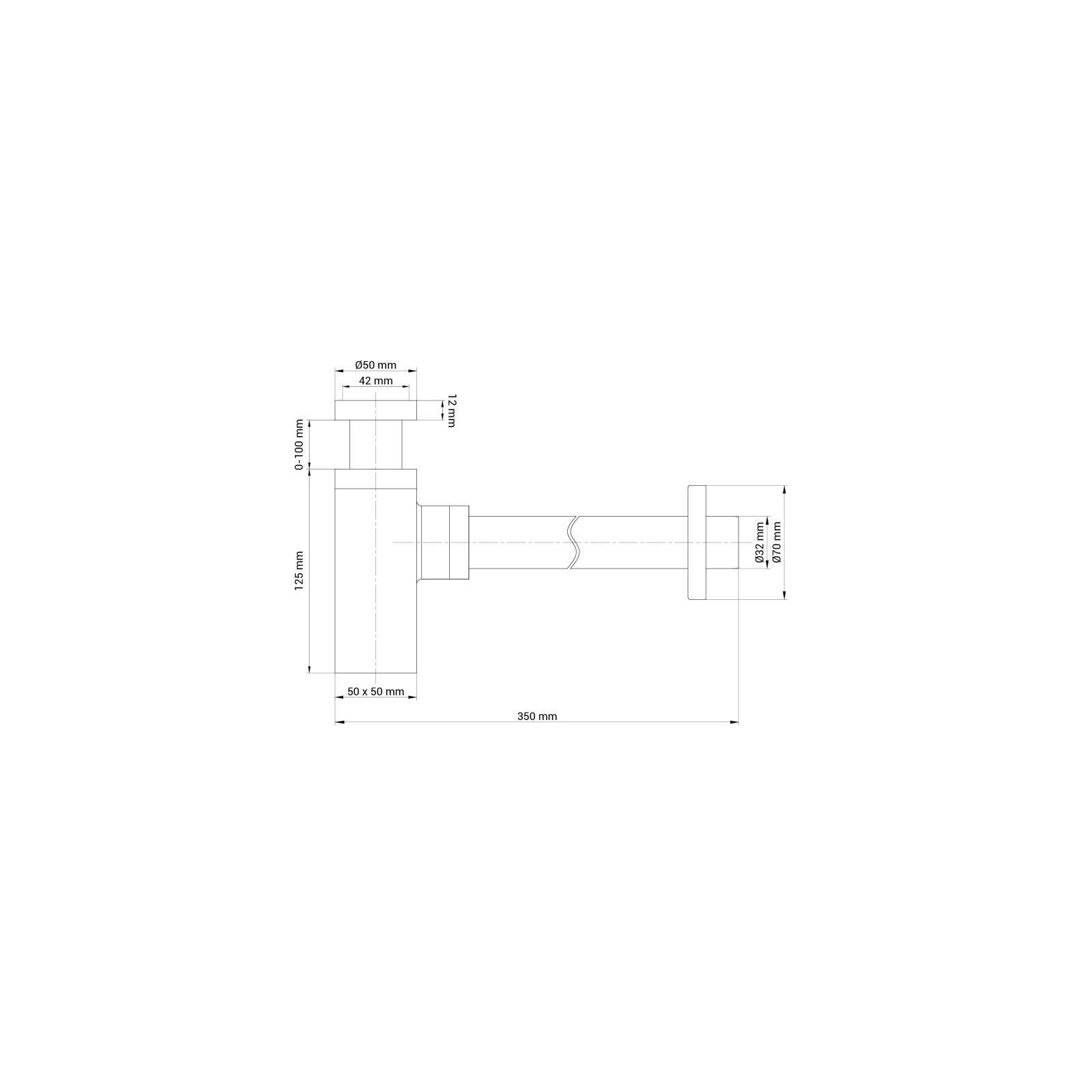 Siphon carré noir découpable D32mm