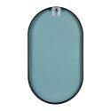 Ensemble lave-mains suspendu + robinet noir + miroir ovale