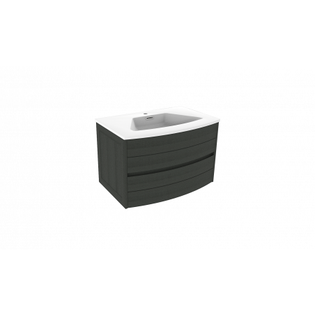 Meuble salle de bain à suspendre 80 cm noir TIGA Meuble salle de bain à suspendre 80 cm noir TIGA