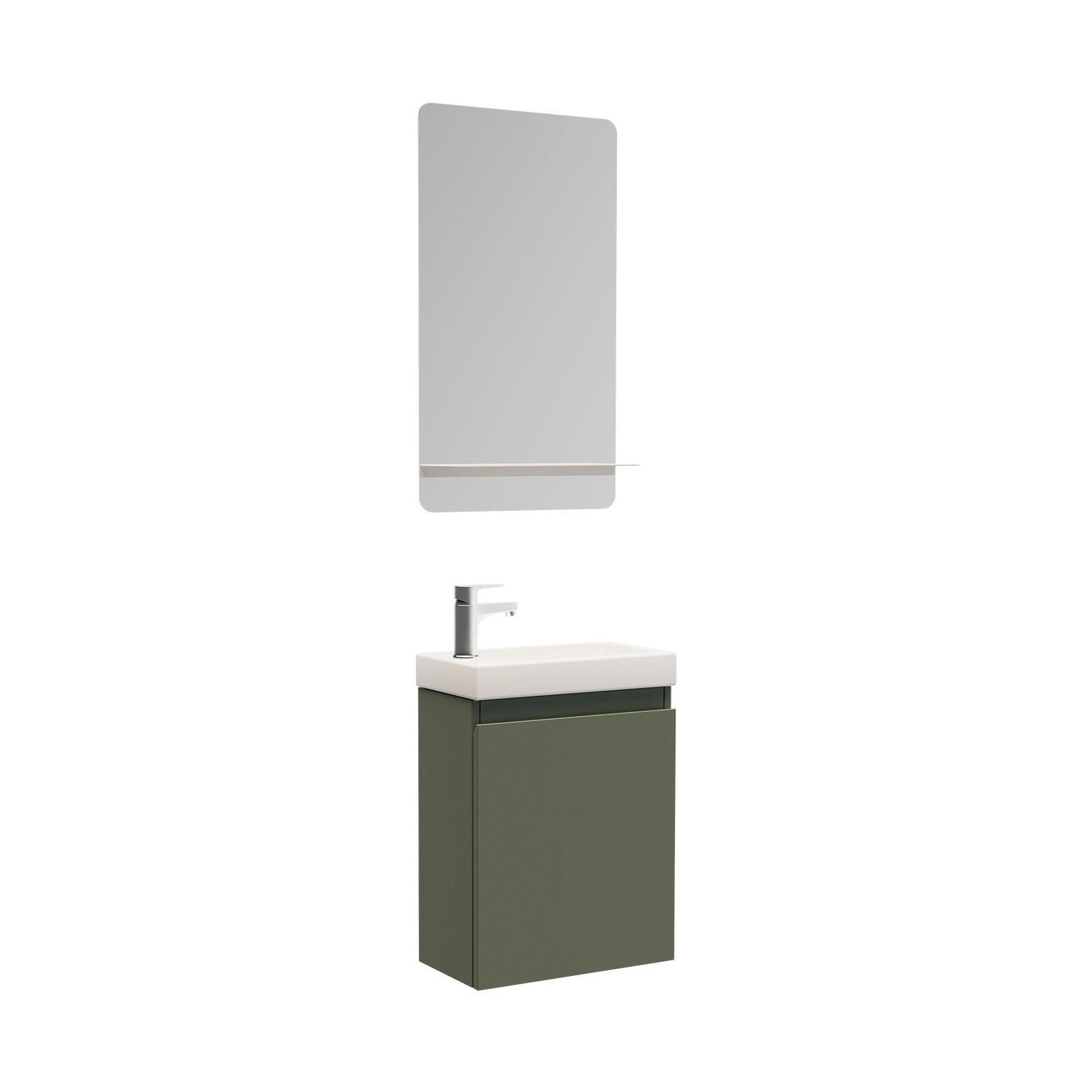 Ensemble lave-mains suspendu + miroir tablette