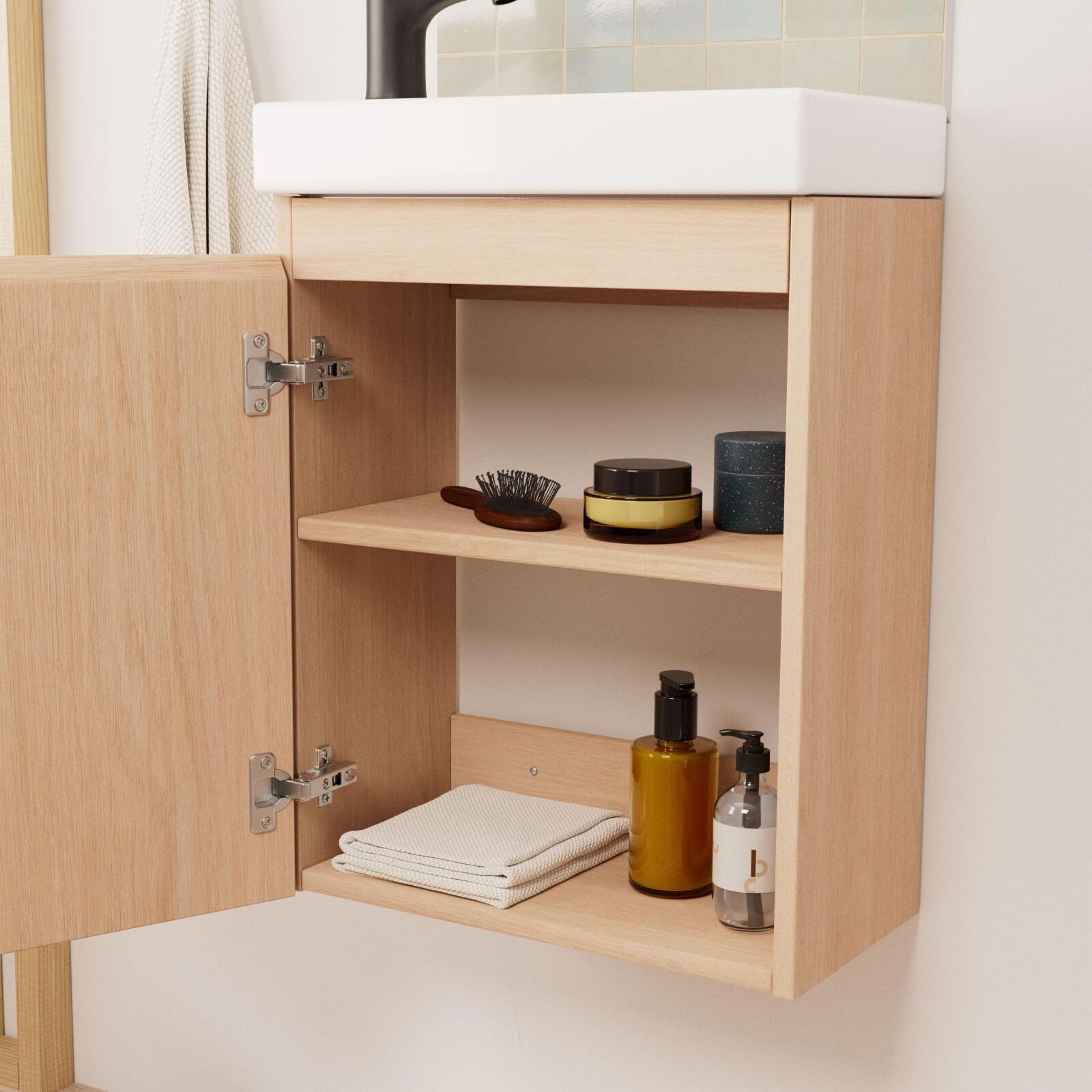 Ensemble lave-mains suspendu + miroir tablette