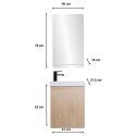 Ensemble lave-mains suspendu + miroir tablette