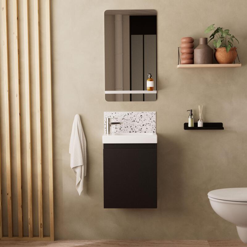 Ensemble lave-mains suspendu + miroir tablette