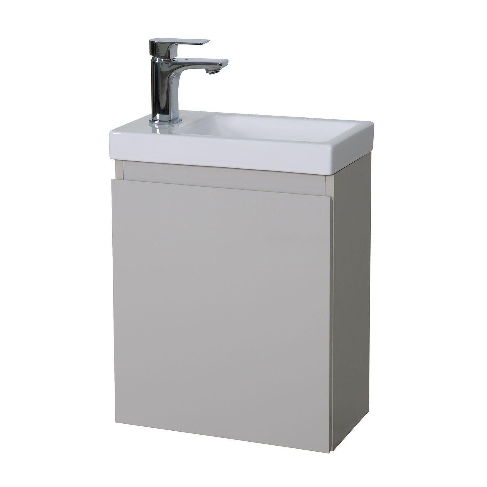 Meuble lave-mains suspendu avec vasque céramique