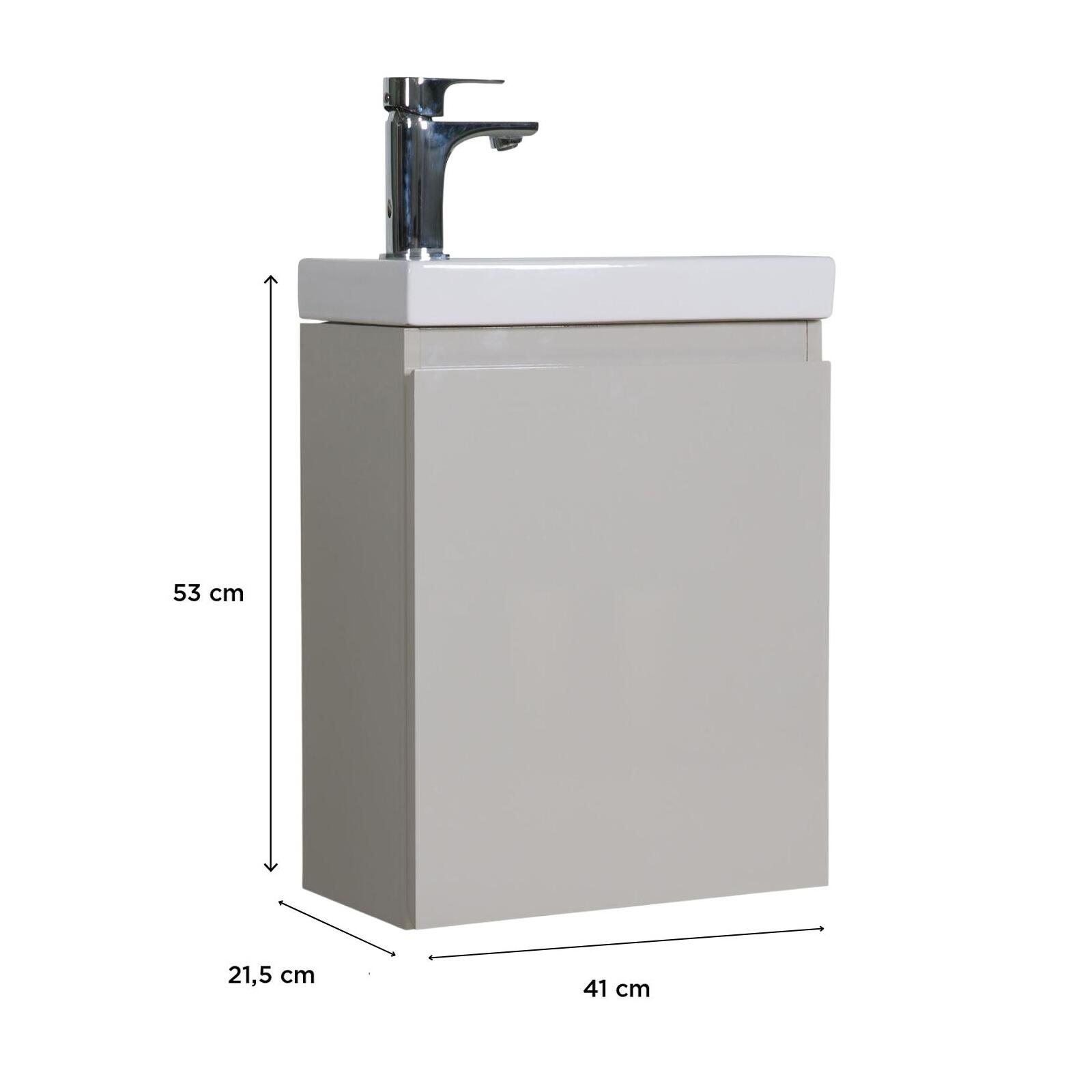 Meuble lave-mains suspendu avec vasque céramique