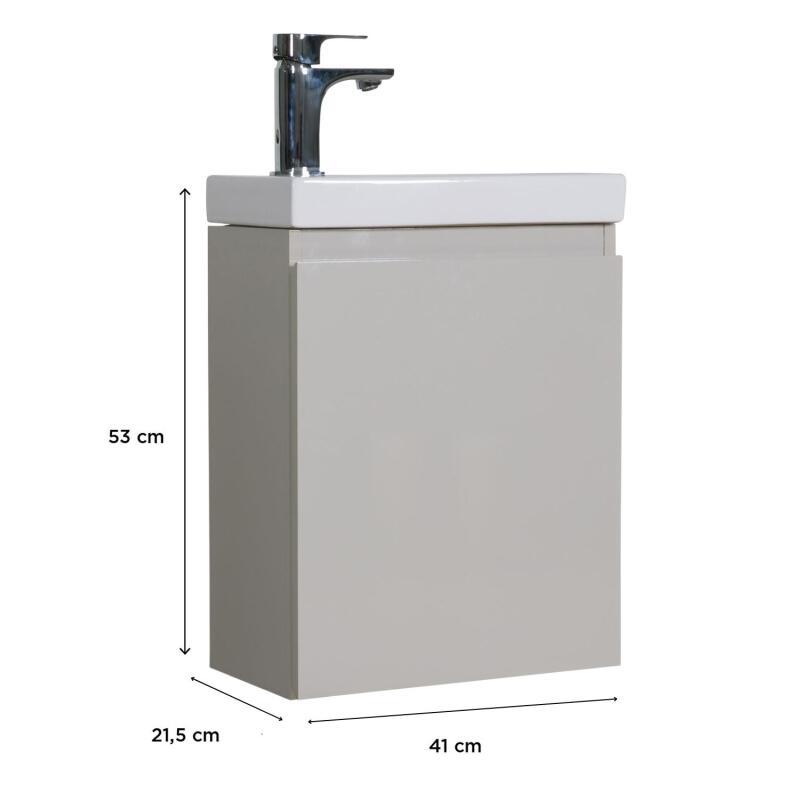 Meuble lave-mains suspendu avec vasque céramique