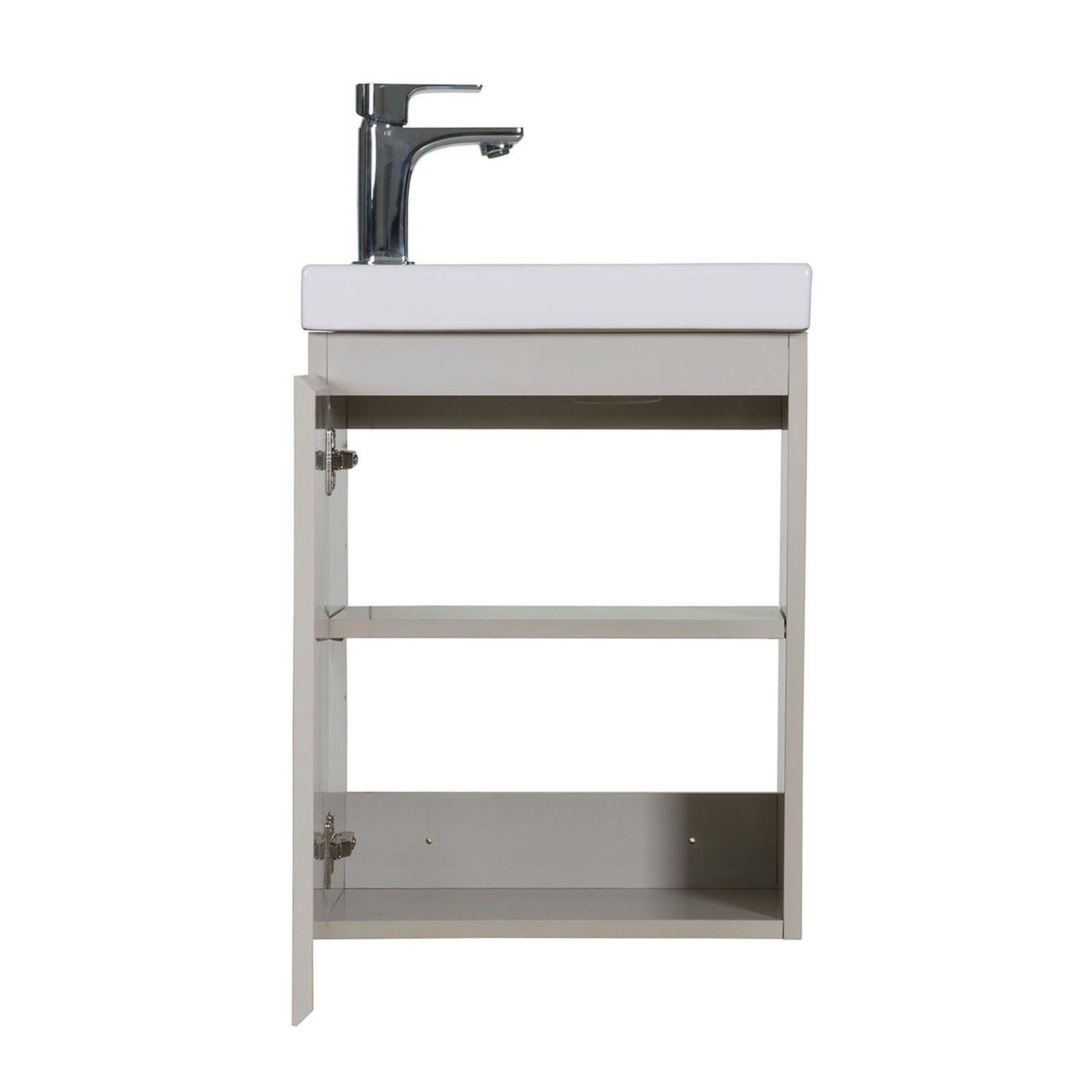 Meuble lave-mains suspendu avec vasque céramique