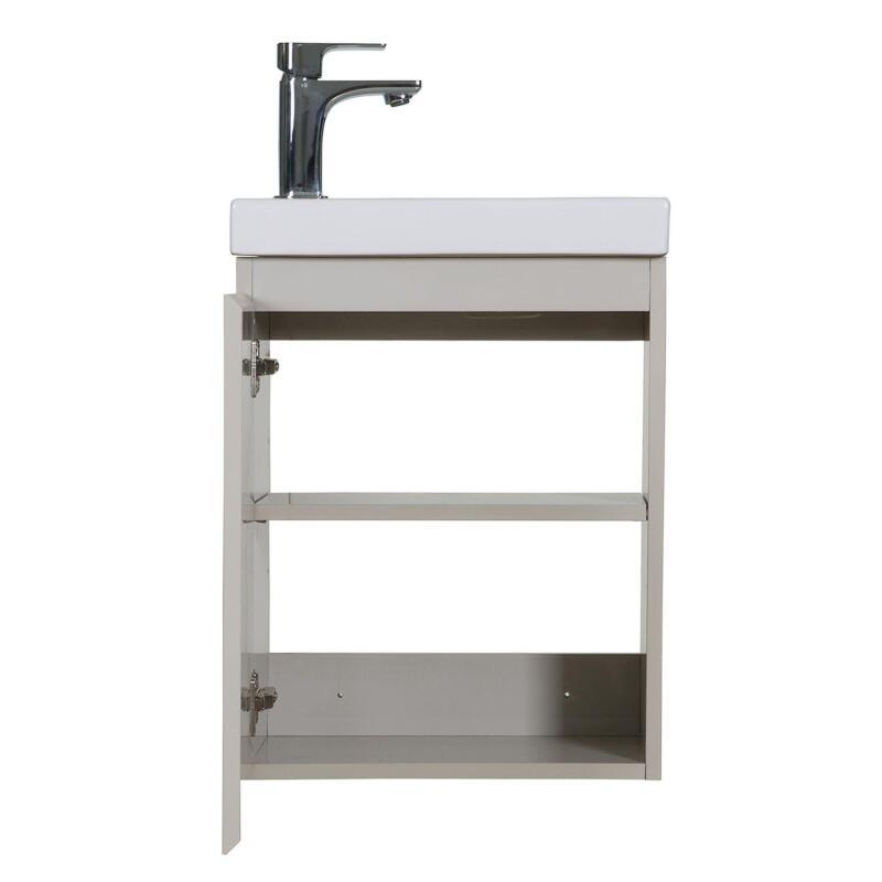 Meuble lave-mains suspendu avec vasque céramique