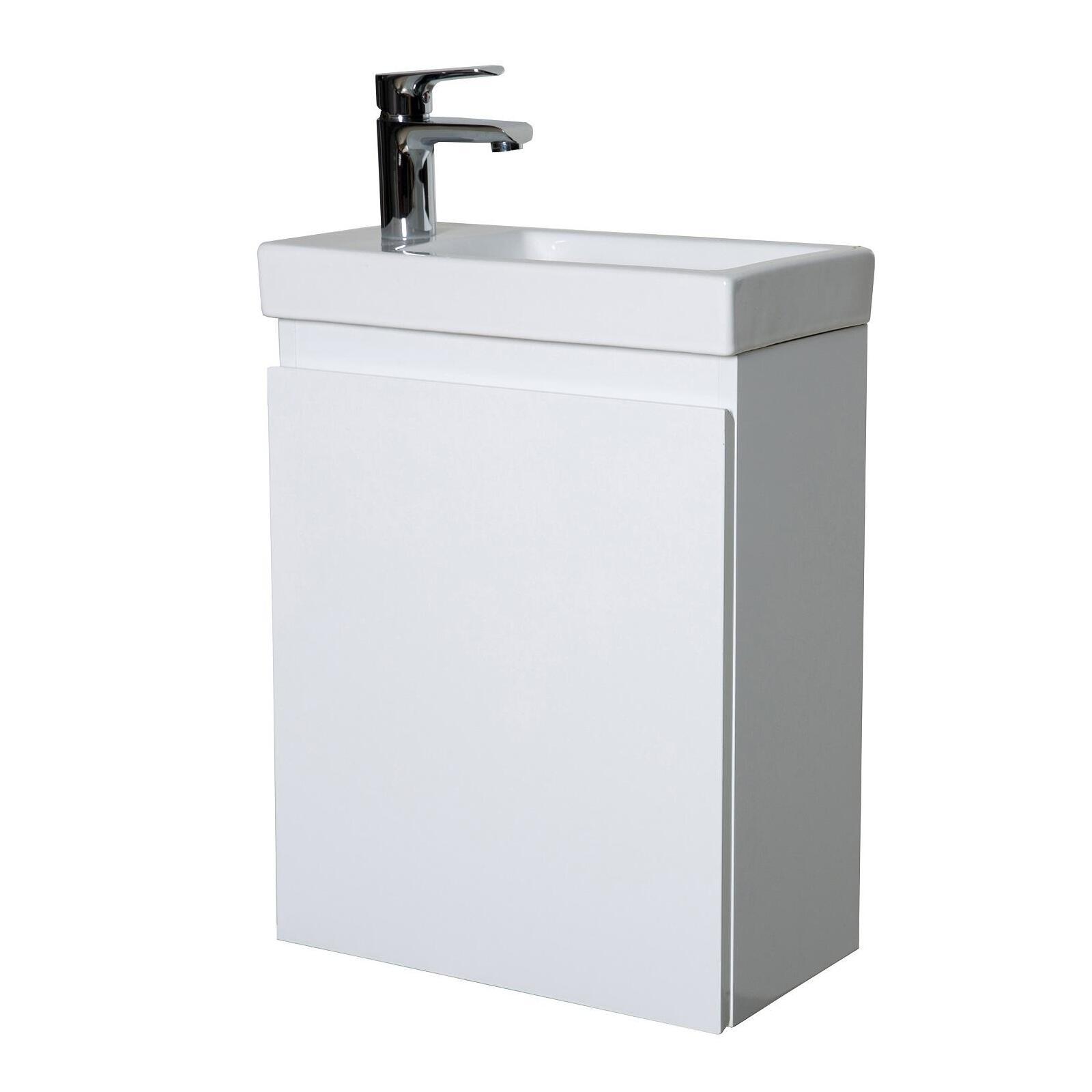 Meuble lave-mains suspendu avec vasque céramique Meuble lave-mains suspendu avec vasque céramique