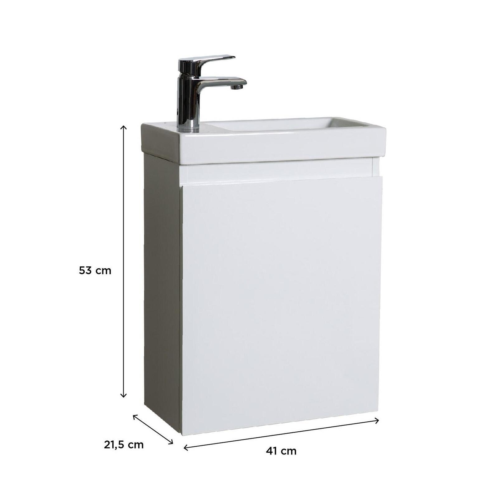 Meuble lave-mains suspendu avec vasque céramique Meuble lave-mains suspendu avec vasque céramique