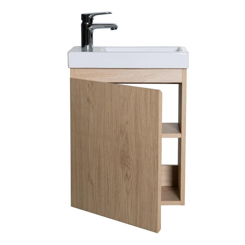 Meuble lave-mains suspendu avec vasque céramique