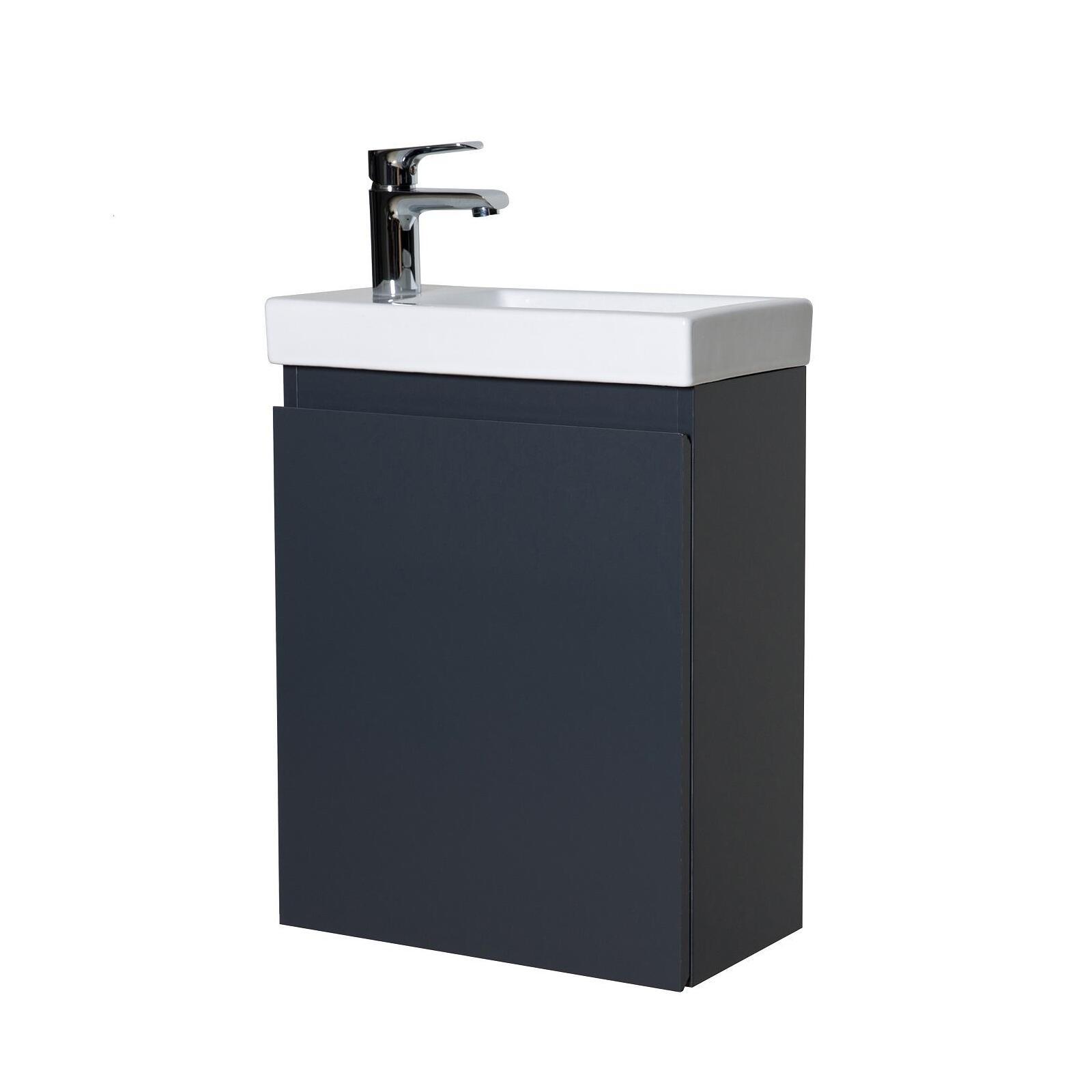 Meuble lave-mains suspendu avec vasque céramique