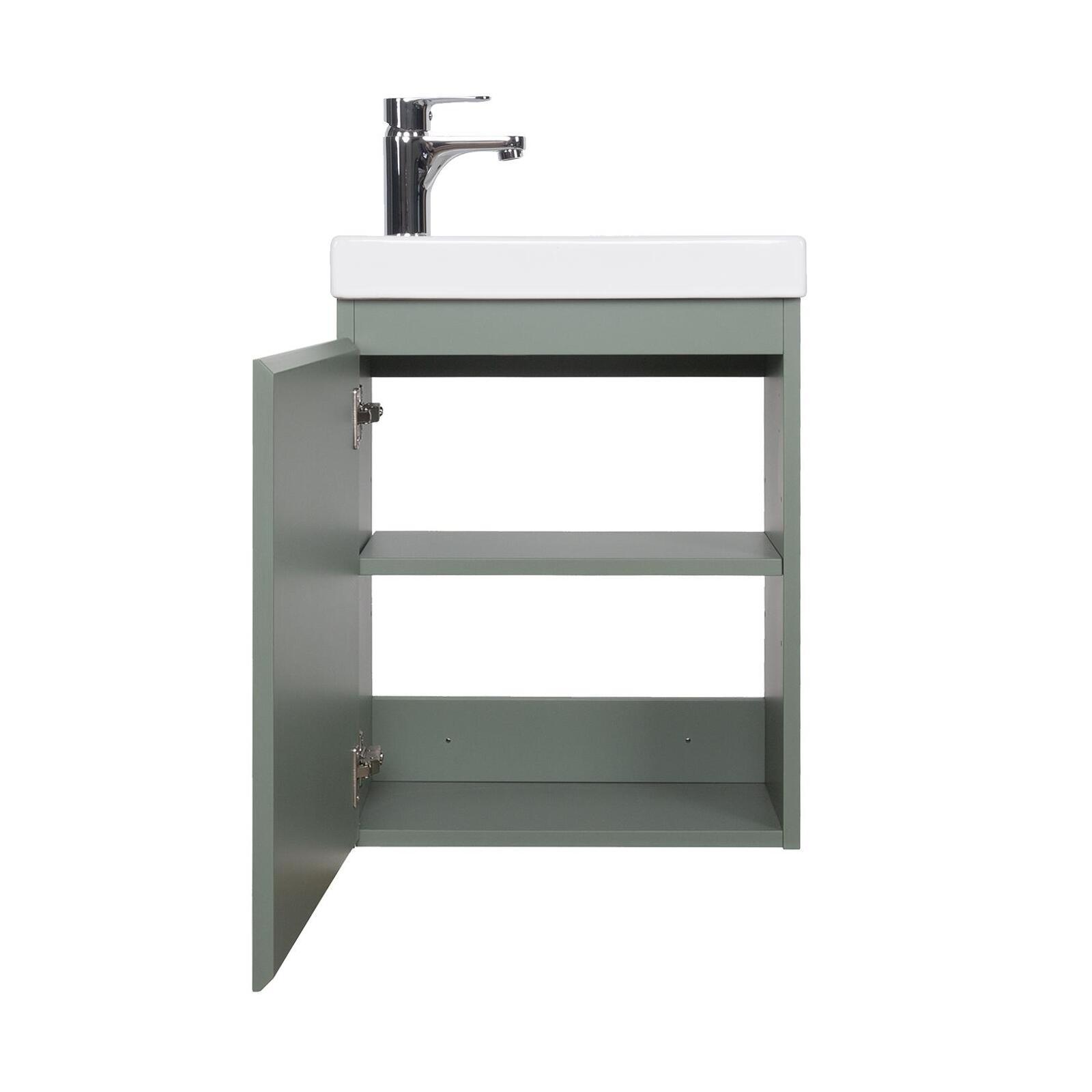 Meuble lave-mains suspendu avec vasque céramique