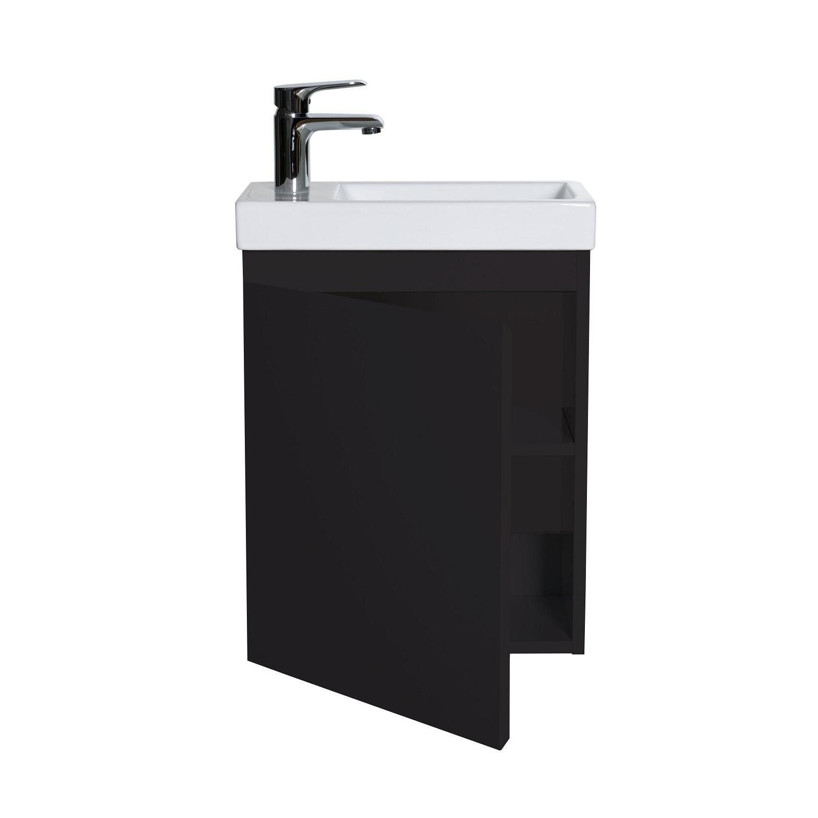 Meuble lave-mains suspendu avec vasque céramique