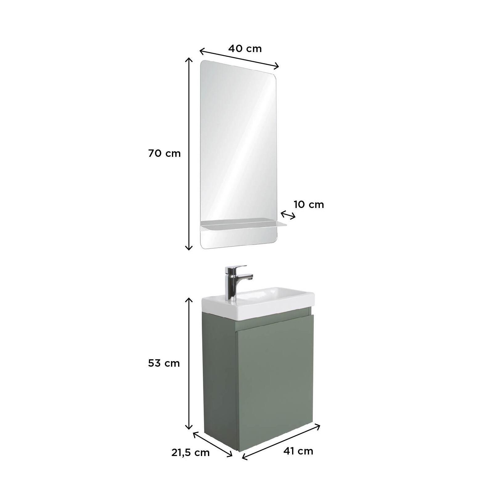 Ensemble meuble lave-mains LISA + Robinet TAP + Miroir SIMONA